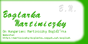 boglarka martiniczky business card